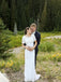 Simple Chiffon Sheath Appliques Wedding Dresses With Short Sleeves Gown WD454
