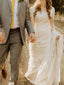 Simple Lace Longsleeves Wedding Dresses Appliqued Tulle Bridal Gowns WD467