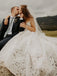 Unique Spaghetti Straps Lace Wedding Dresses A-line V-Neck Bridal Gowns WD473