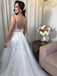 Fabulous V-Neck Backless Appliques Tulle Mermaid Wedding Dresses  WD488