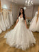 Elegant Sweetheart Long Appliqued Tulle Wedding Dresses A-line Bridal Gowns  WD492