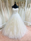 Beautiful Tulle Lace Spaghetti Straps  Appliqued A-line Wedding Dresses WD504