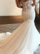 Beautiful Off-The-Shoulder Strapless Tulle Mermaid Long Wedding Dresses With Beaded Appliques WD508