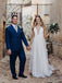 Elegant V-Neck  Sleeveless Backless Tiered Tulle Wedding Dresses Tasseled Gowns WD515