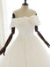 Simple Tulle Bowknot Beads Off-the-shoulder Ball Gown Chapel Train Wedding Dresses WD516