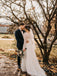 Simple Lace Longsleeves Chiffon A-line Wedding Dresses WD529