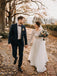 Simple Lace Longsleeves Chiffon A-line Wedding Dresses WD529