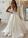 Elegant V-neckline Chapel Train A-line Wedding Dresses WD532