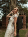 Vintage floral Lace Bateau Neckline Mermaid Wedding Dresses WD548