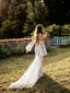 Delicate Floral Lace Spaghetti Straps Long Sleeves Mermaid Wedding Dresses WD554