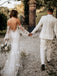 Delicate Floral Lace Spaghetti Straps Long Sleeves Mermaid Wedding Dresses WD554