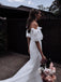 Chic Floral Lace Off-the-shoulder Sweep Train Sheath Wedding Dresses WD564