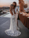 Attractive V-neck Floral Bead Lace Long Sleeve Bridal Gowns WD565