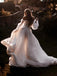 Sweet Sparkle Lace Long Sleeves Chapel Train A-line Wedding Dresses WD566