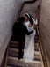 Retro Satin Long Sleeves Sweep Train Sheath Wedding Dress WD570