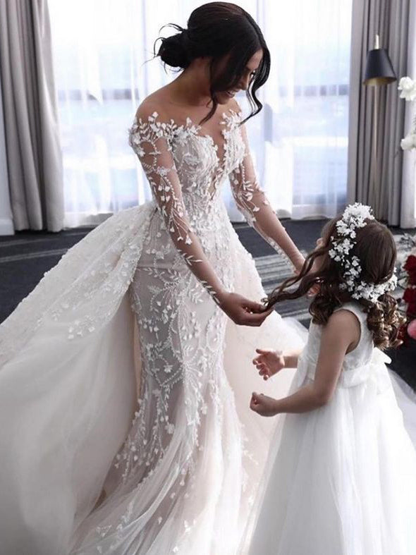 White Top, Bridal Bodysuit, Two Piece Wedding Dress, Lace Top