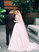 Elegant A-line Satin Appliques Lace Wedding Dresses With Long Sleeves WD573
