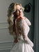 Elegant A-line Satin Appliques Lace Wedding Dresses With Long Sleeves WD573