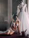 Shining Tulle Spaghetti Straps Beaded A-line Wedding Dresses WD577