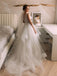 Popular Tulle Spaghetti Straps A-line Wedding Dresses With Beaded Appliques WD578