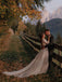 Charming Medium Length Sleeves Lace Backless A-line Bohemia Wedding Dresses WD580