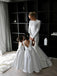 Grace Satin Long Sleeves Chapel Train Backless Mermaid Wedding Dress WD581