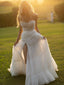 Elegant Tulle  A-line Sweep Train Wedding Dresses WD582