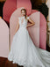 Elegant Applique A-line Lace Chapel Train Wedding Dresses With Sequins WD585