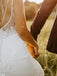 Modern Satin Dual Shoulder Straps Neckline Sweep Train Wedding Dresses With Appliques WD589