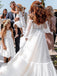 Unique Pleats Lace Long Sleeves Chapel Train A-line Wedding Dresses WD596