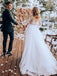 Fascinating Long Sleeves Deep V-neck Lace Backless A-line Wedding Dresses WD599