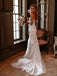 Delicate Tulle Spaghetti Straps Appliques Mermaid Sweep Train Wedding Dresses WD602