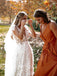 Marvelous V-neck A-line Wedding Dresses Stereoscopic Appliques Lace Bridal Gowns WD603