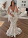Delicate Lace Spaghetti Straps Mermaid Sweep Train Wedding Dresses WD606