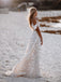 Romantic Spaghetti Straps Floral Lace Long Wedding Dresses WD609
