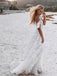 Romantic Spaghetti Straps Floral Lace Long Wedding Dresses WD609