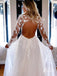 Elegant Appliques A-line Wedding Dresses With Long Sleeves Lace Bridal Gowns WD621