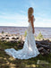 Romantic Backless Boho Lace Sheath Sweep Train Sheath Wedding Dresses WD622