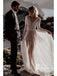 Shining Illusion Long Sleeves Wedding Dresses Backless A-line Bridal Gowns WD625