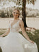 Fabulous Tulle V-neckline A-line Sweep Train Wedding Gowns With Appliqued WD628