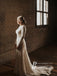 Alluring Boho Lace Bateau Long Sleeves Sheath Wedding Dresses With Beaded Blet WD629