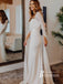 Simple Scoop Chiffon Sheath Wedding Dresses A-line Long Sleeves WD630