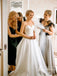 Chic Satin Sweetheart Neckline A-line Wedding Dresses With Chapel Train WD631