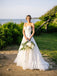 Gorgeous Floral Lace Sweep Train Wedding Dresses Sweetheart A-line Bridal Gowns WD632