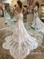 Amazing Spaghetti Straps Appliques Wedding Dresses Mermaid Lace Bridal Gowns WD636