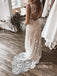 Gorgeous Bohemia Lace Backless Sweep Train A-line Wedding Dress WD638