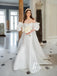 Gorgeous Satin Off-the-shoulder Mermaid Chapel Train Wedding Dresses WD639