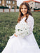 Romantic Appliques Long Sleeves Wedding Dresses Lace A-line Bridal Gowns WD647