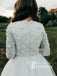 Romantic Appliques Long Sleeves Wedding Dresses Lace A-line Bridal Gowns WD647