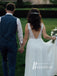 Romantic Chiffon V-neckline A-line Wedding Dresses With Appliques Beaded WD653